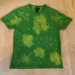 Polo Ralph Lauren Vintage Tie-Dye GREEN Cotton T-Shirt Size SMALL
